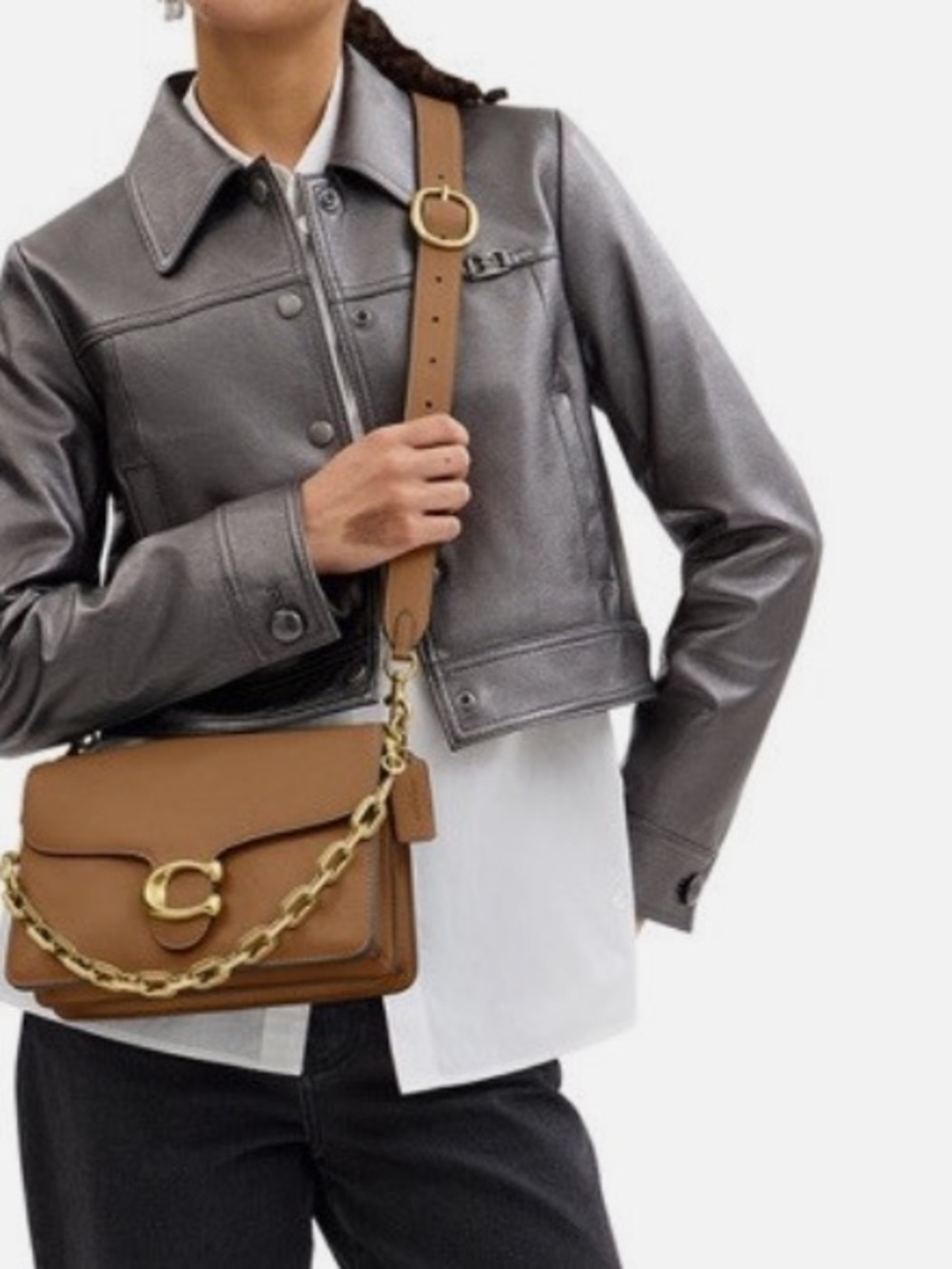 Coach Chain Tabby Shoulder Bag 26 Honey Brown